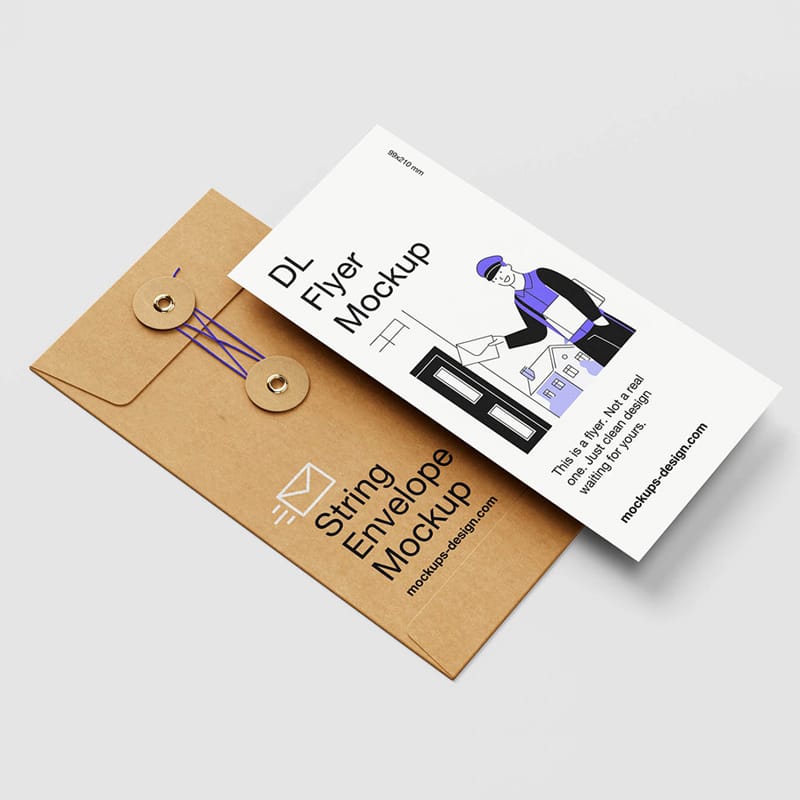 Minimal String Envelope Mockup PSD