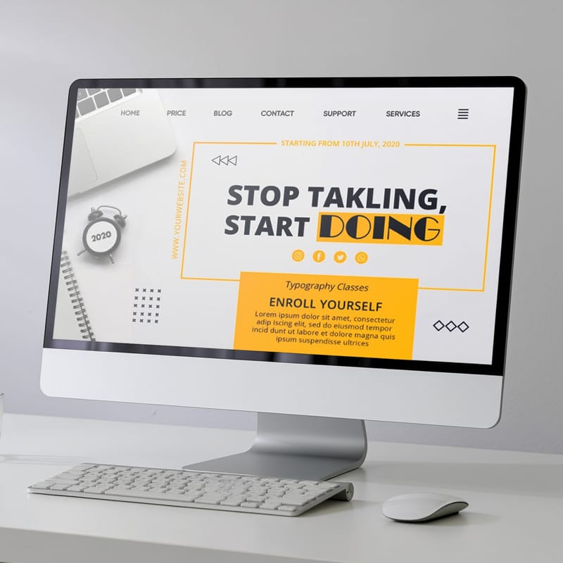 Minimalist Desktop Computer Mockup PSD