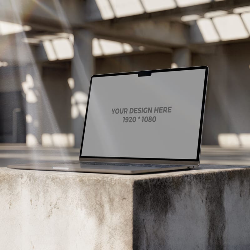 Minimalist Laptop Mockup Template PSD