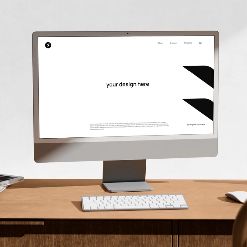 Minimalist iMac Mockup Template PSD
