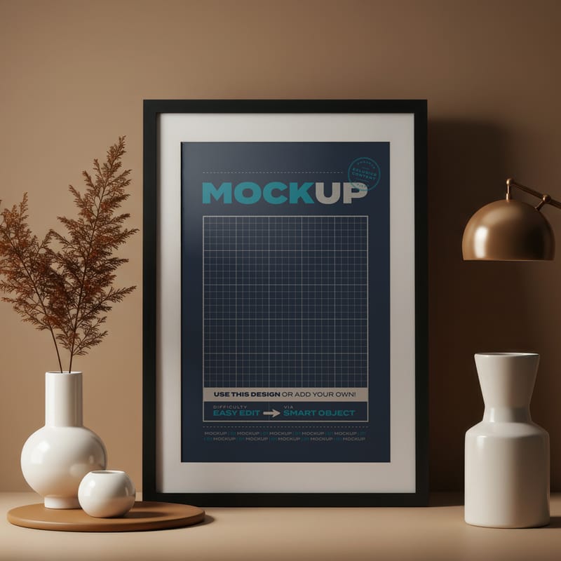 Modern Elegant Poster Frame Mockup PSD