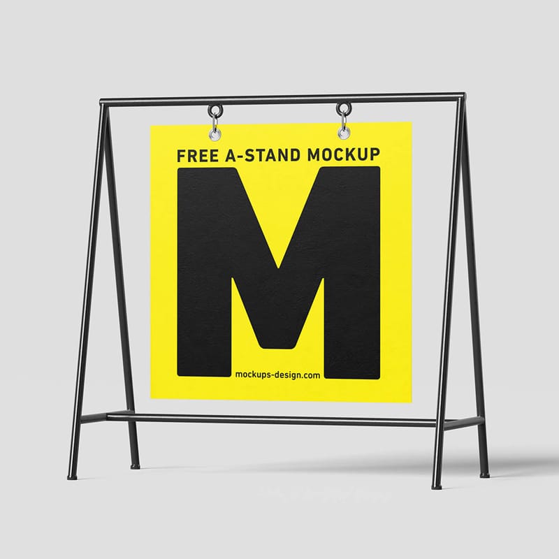 Modern Hanging A-stand Mockup PSD