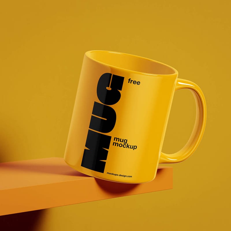 Mug on the Shelf Mockup PSD