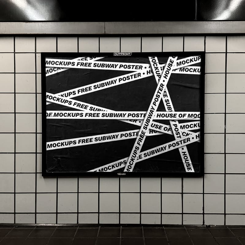 NY Subway 4x3 Ad Mockup PSD
