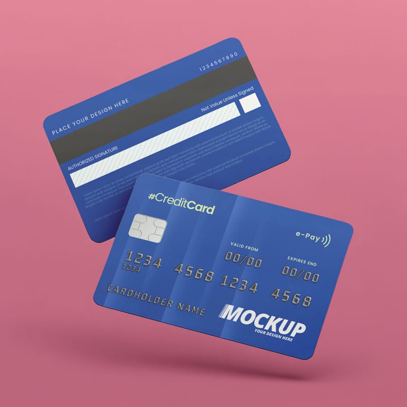 Realistic Credit Card Mockups PSD