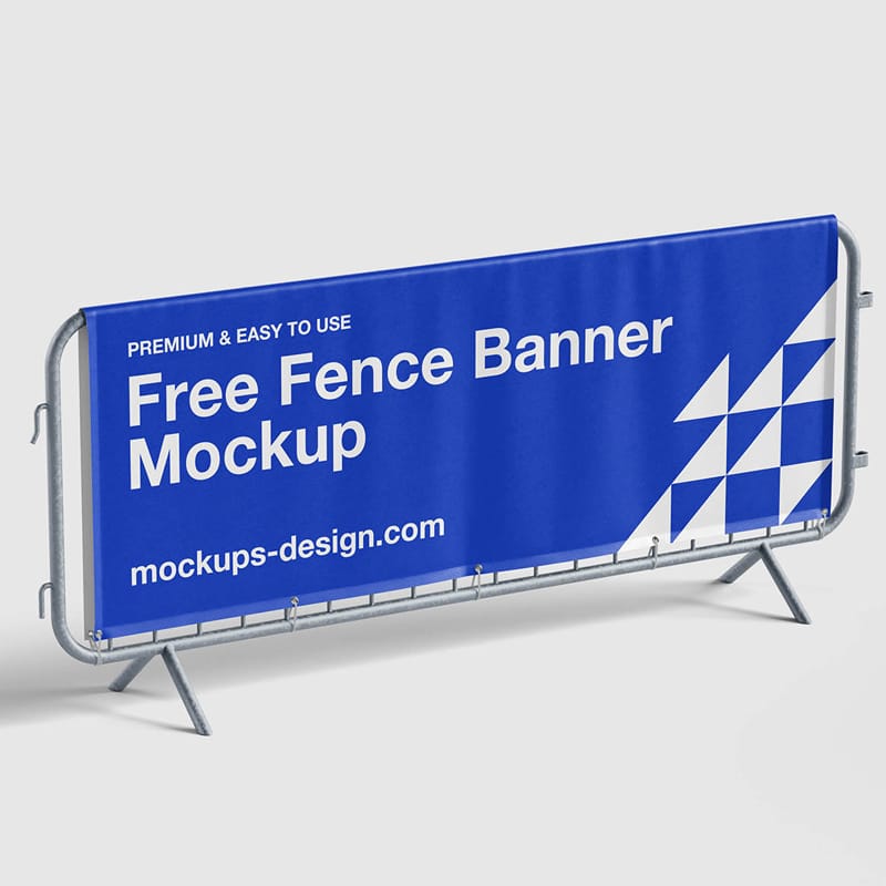 Realistic Fence Banner Mockup PSD