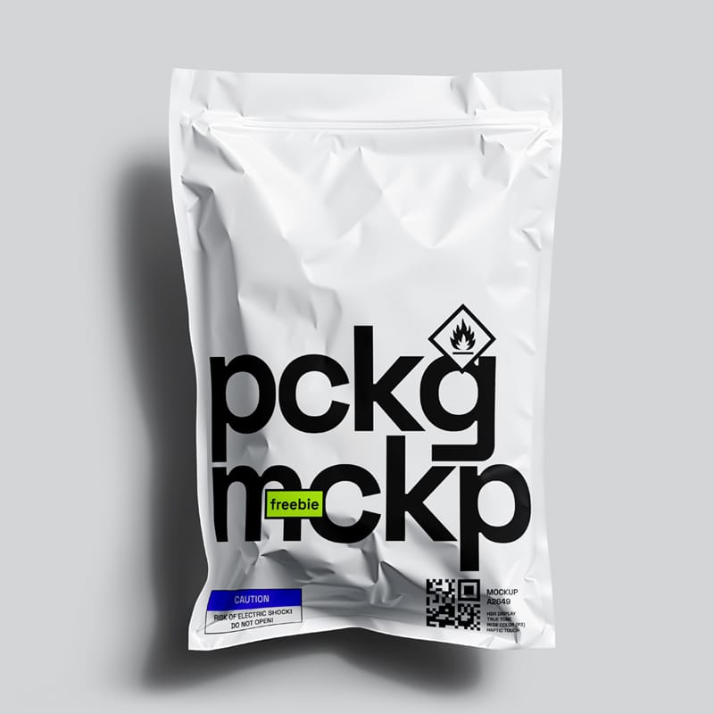 Realistic Plastic Pouch Mockup PSD