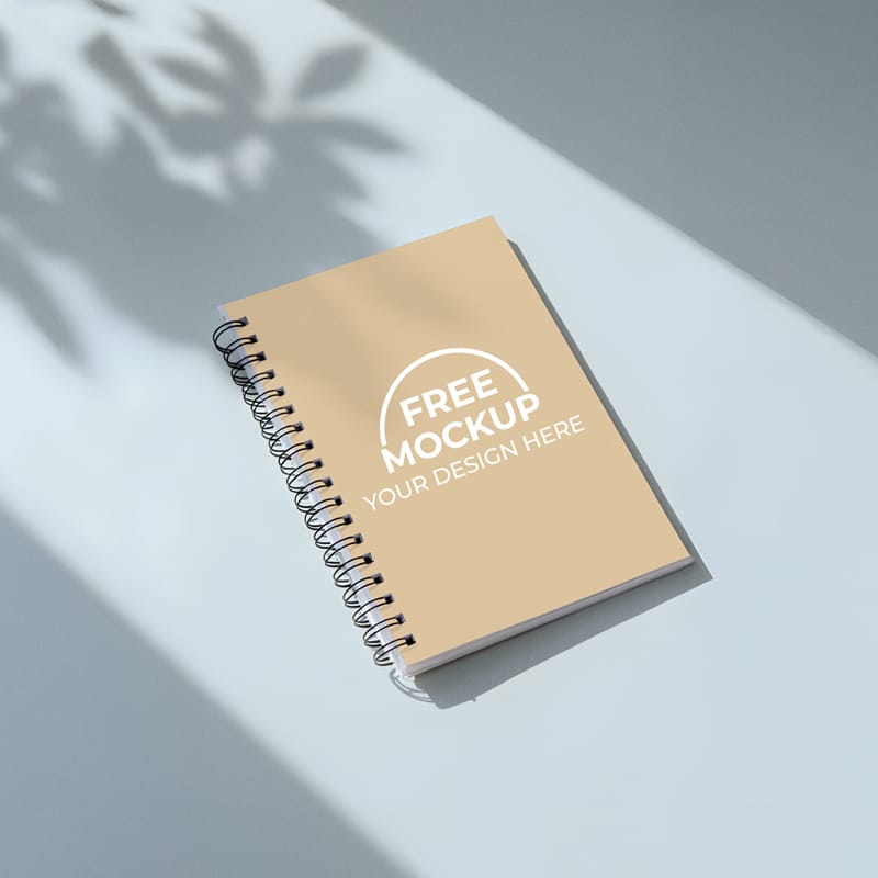 Realistic Spiral Notebook Mockup PSD