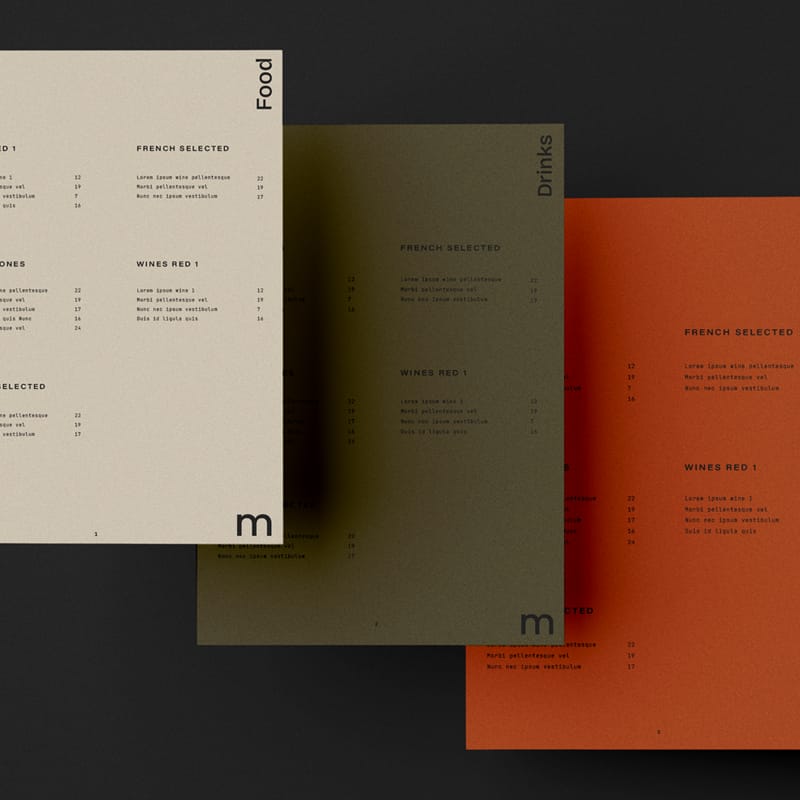 Restaurant Menu Mockups Trio PSD