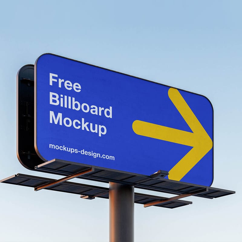 Rounded Billboard Mockup PSD