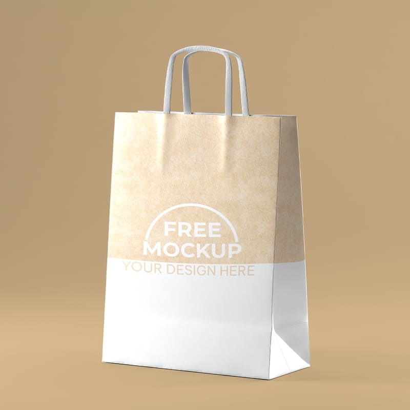 Shopping Kraft Paper Bag Mockup PSD