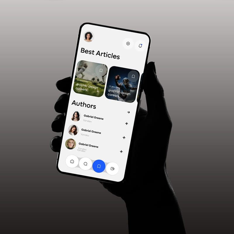 Silhouette Hand-Held Smartphone Mockup PSD