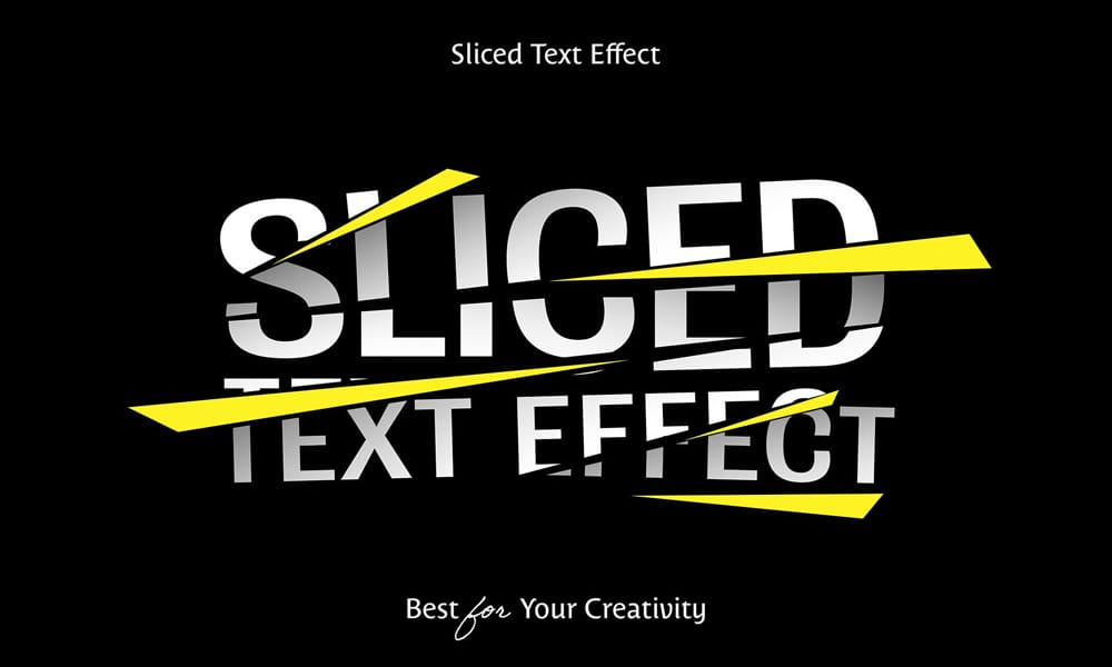 Sliced Photoshop Text Effect PSD
