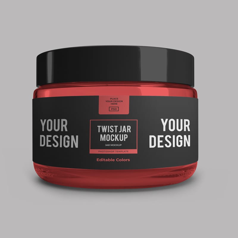 Small Twist Jar Mockup Template Set PSD