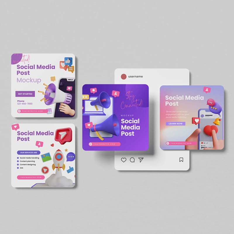 Social Media Instagram Post Mockup PSD