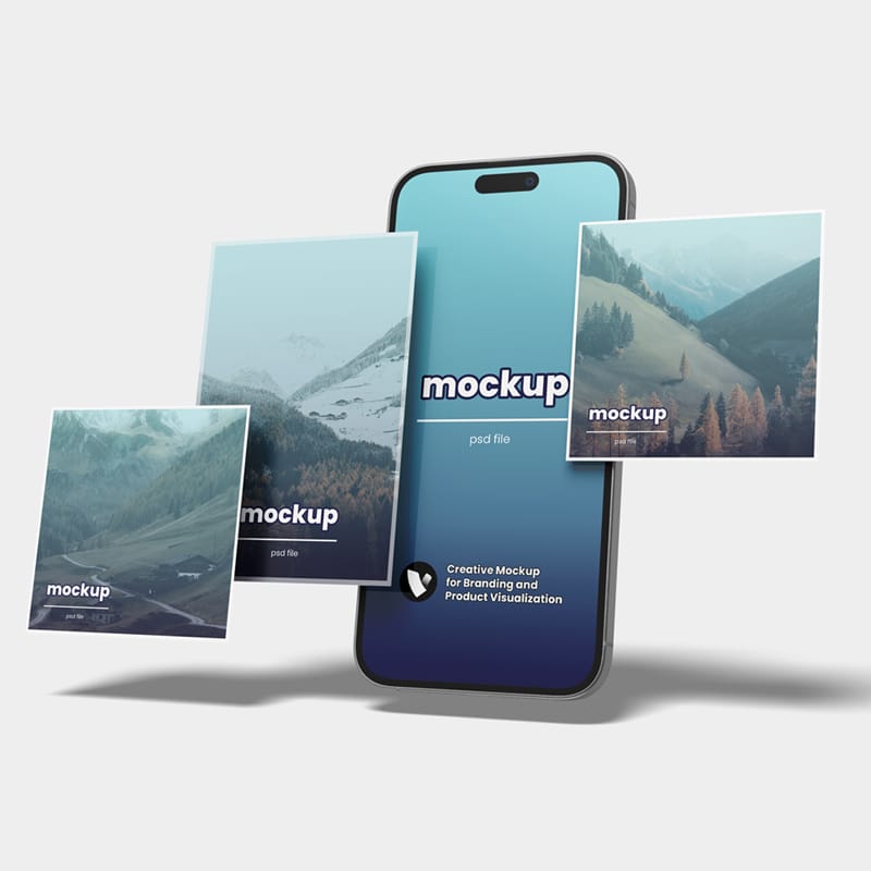 Social Media Post Mockup Template PSD