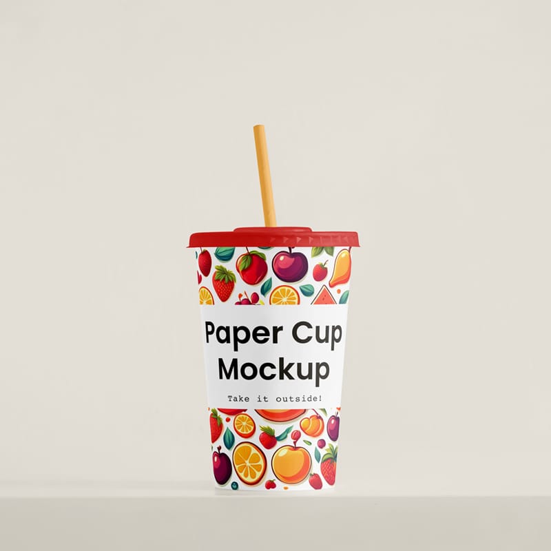 Soft Drink Paper Cup Mockup PSD