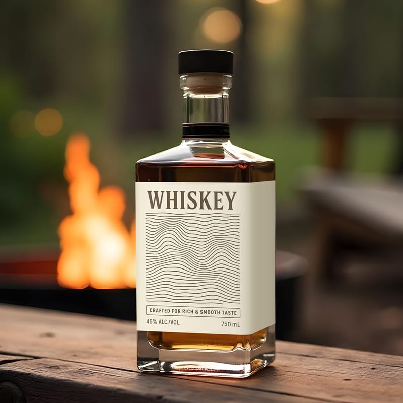 Square Glass Bottle Whisky Mockup PSD