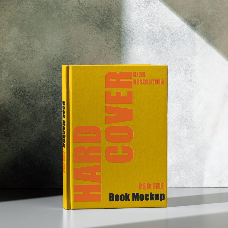 Standing Hard Cover Book Mockup PSD