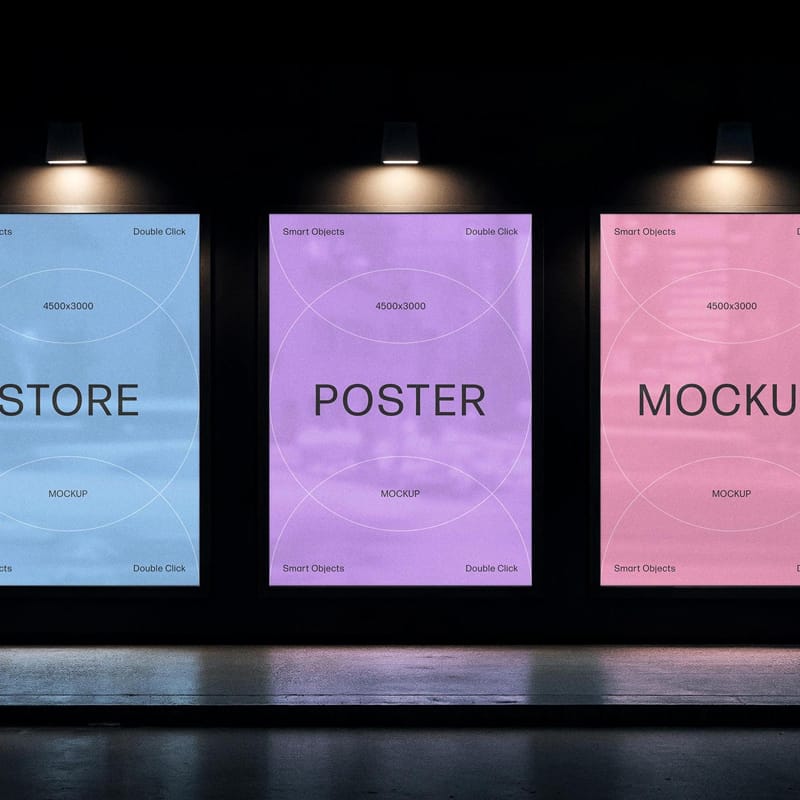 Storefront Posters Mockup PSD