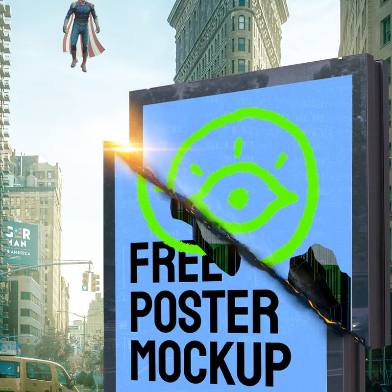 Street Art Poster Mockup PSD