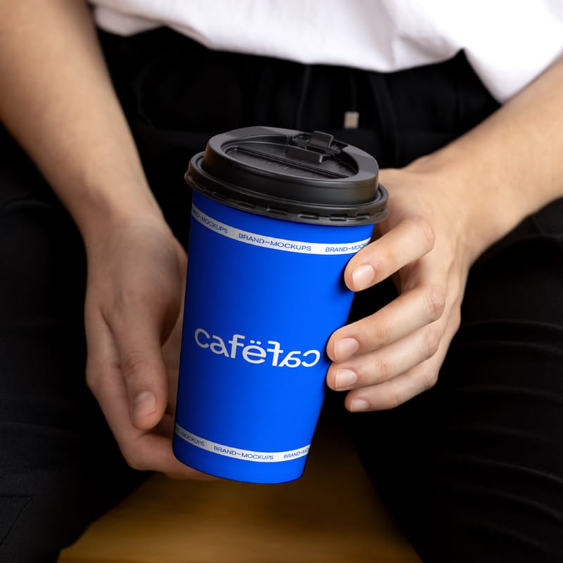 Take Away Coffee Cup Lifestyle Mockup PSD