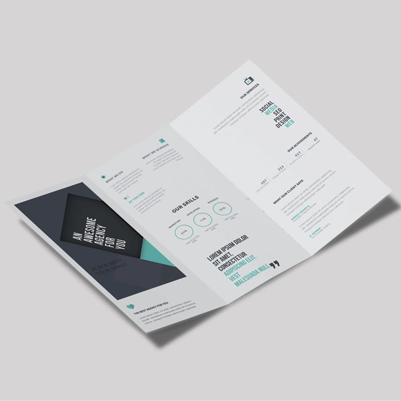 Trifold Brochure Mockup PSD for Business
