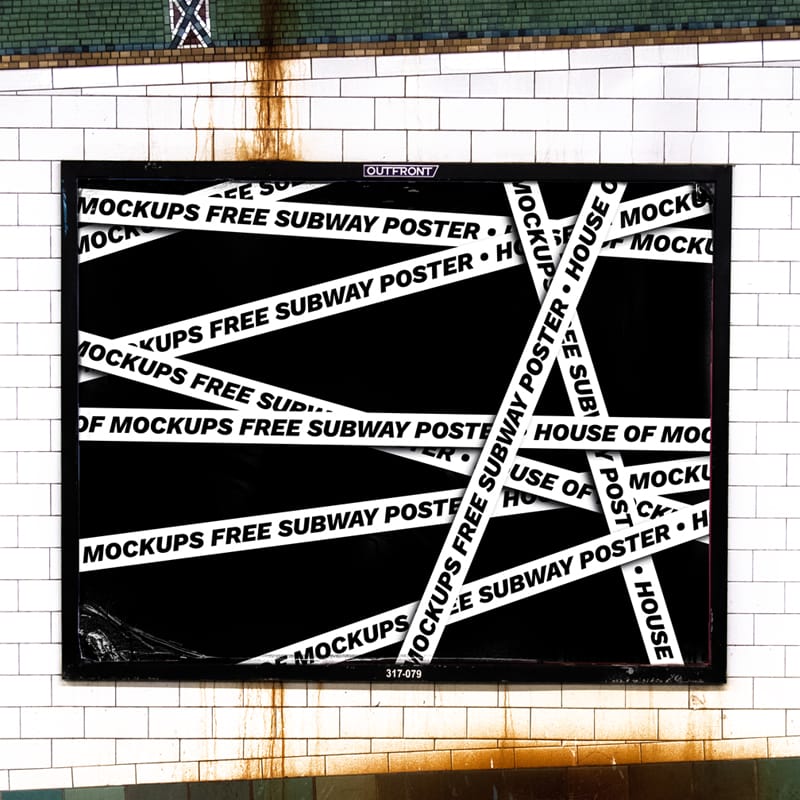 Urban Grit 4x3 Subway Poster Mockup PSD