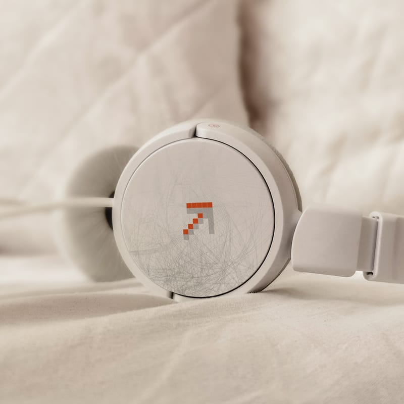 White Headphone Mockup PSD