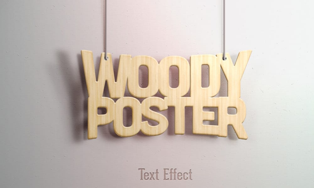 Wood Text Effect PSD