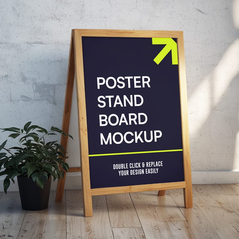 Wooden Stand Mockup PSD