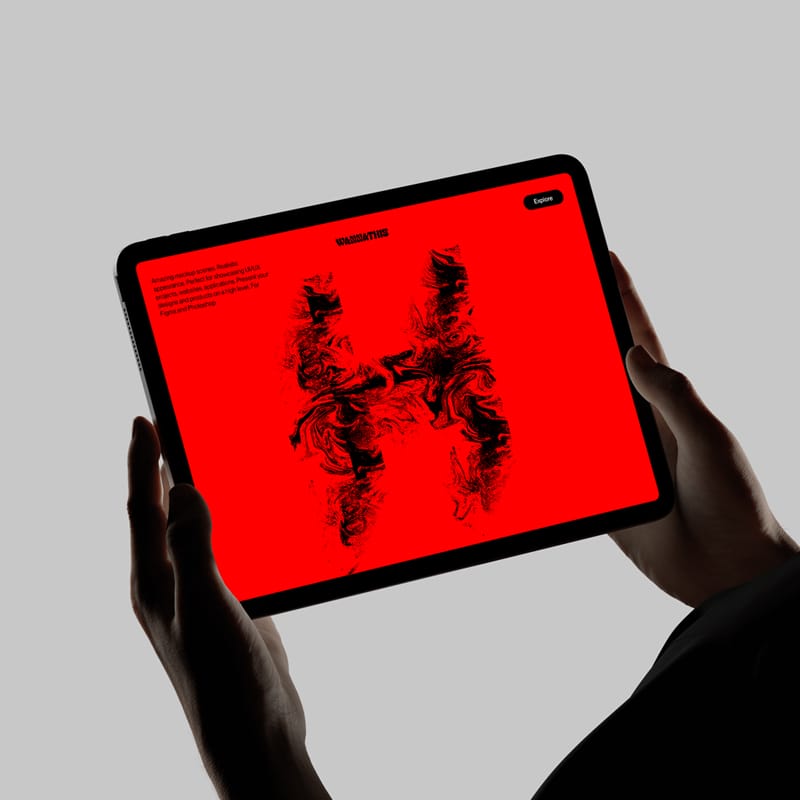 iPad in Hands Mockup PSD