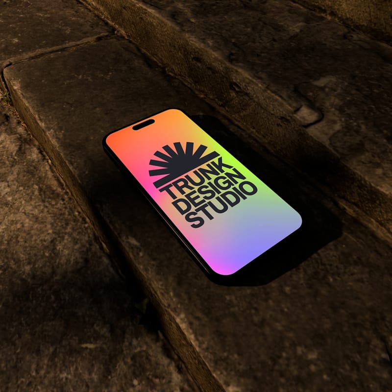 iPhone on Rock Stair Mockup PSD