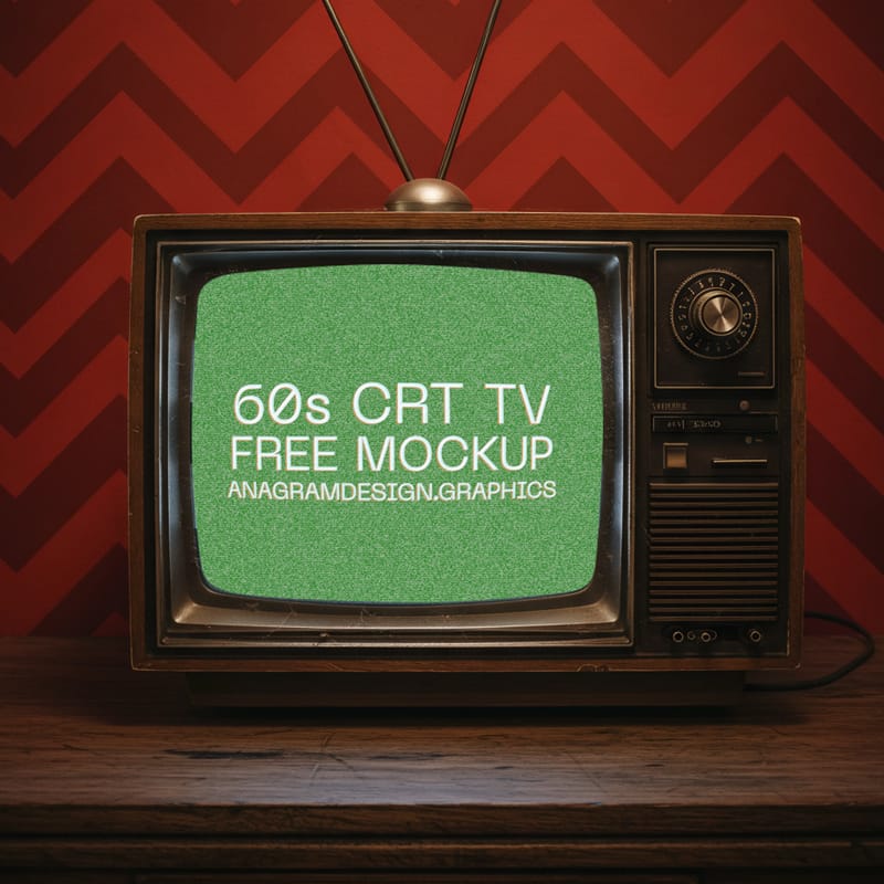 60s CRT TV Mockup PSD