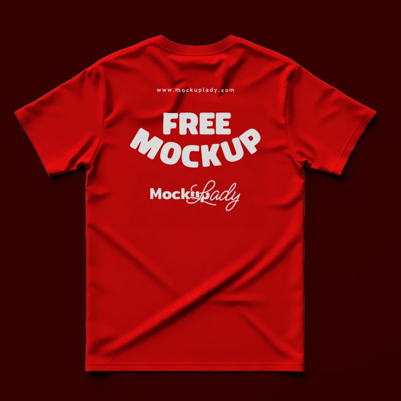 Back of a T-Shirt Mockup PSD