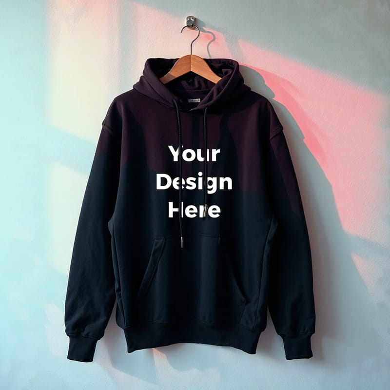 Black Hoodie on Hanger Mockup PSD