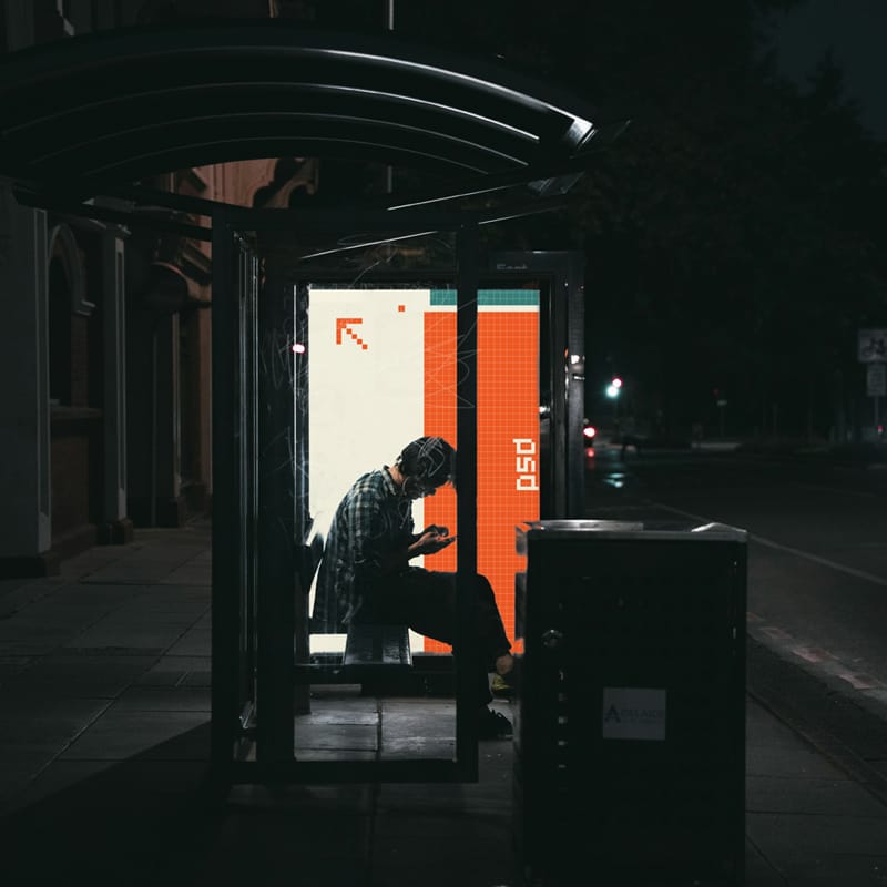 Bus Stop Advertising Mockup PSD