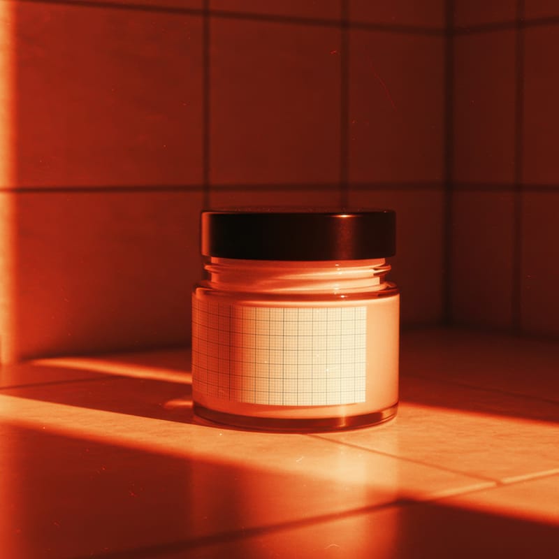 Cinematic Label Mockup for Cream Jar PSD