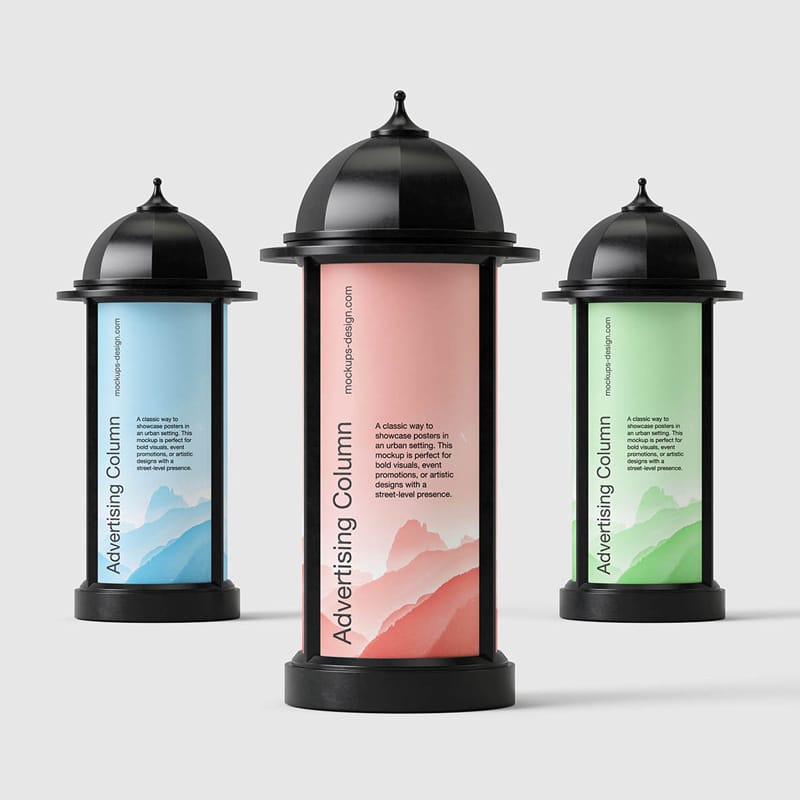 Classic Advertising Column Mockup PSD