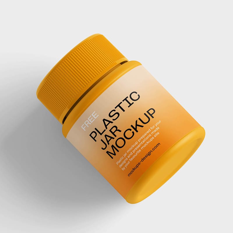 Compact Plastic Jar Mockup PSD