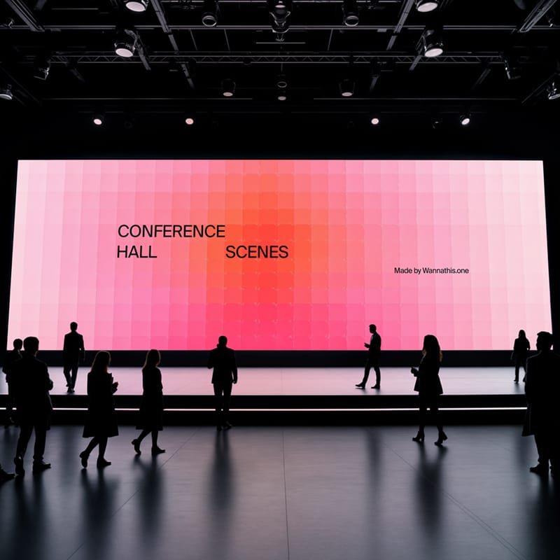 Conference Hall Screen Display Mockup PSD