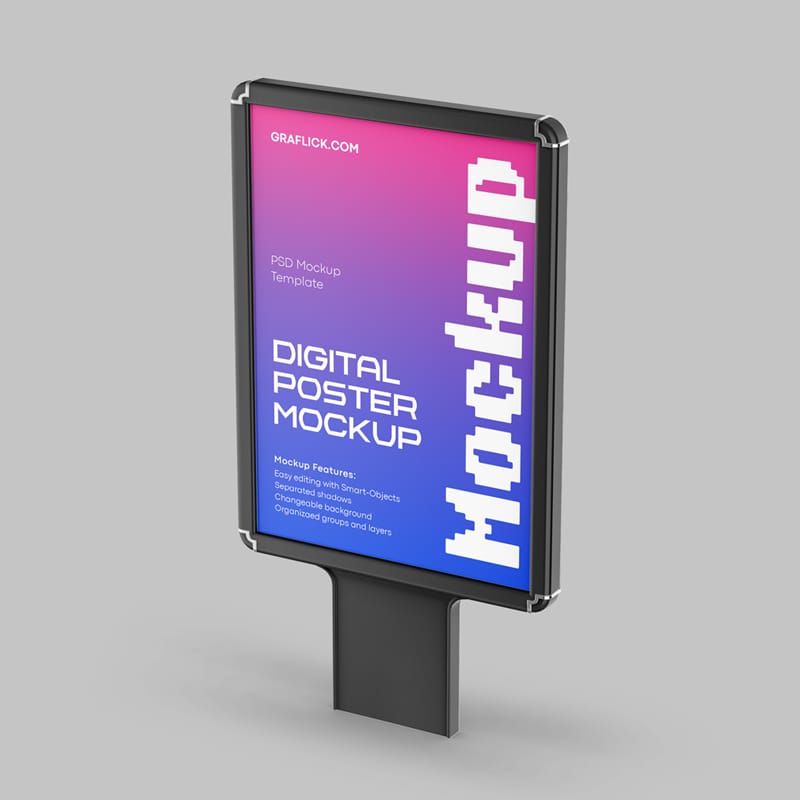 Digital Poster Mockup PSD