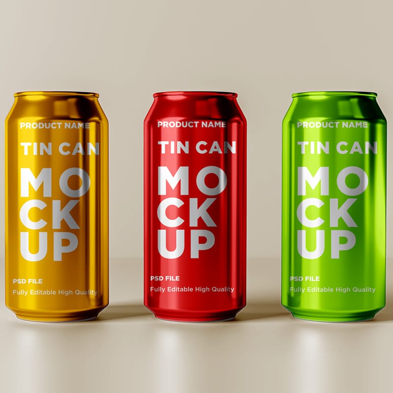 Drink Tin Can Mockup PSD