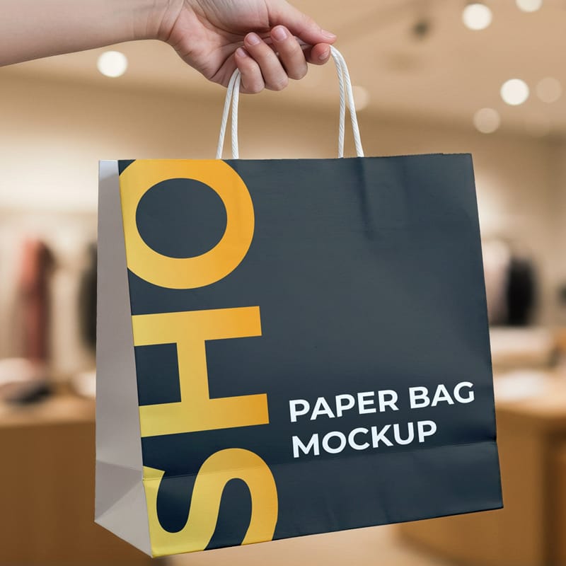 Essential Paper Bag Mockup PSD
