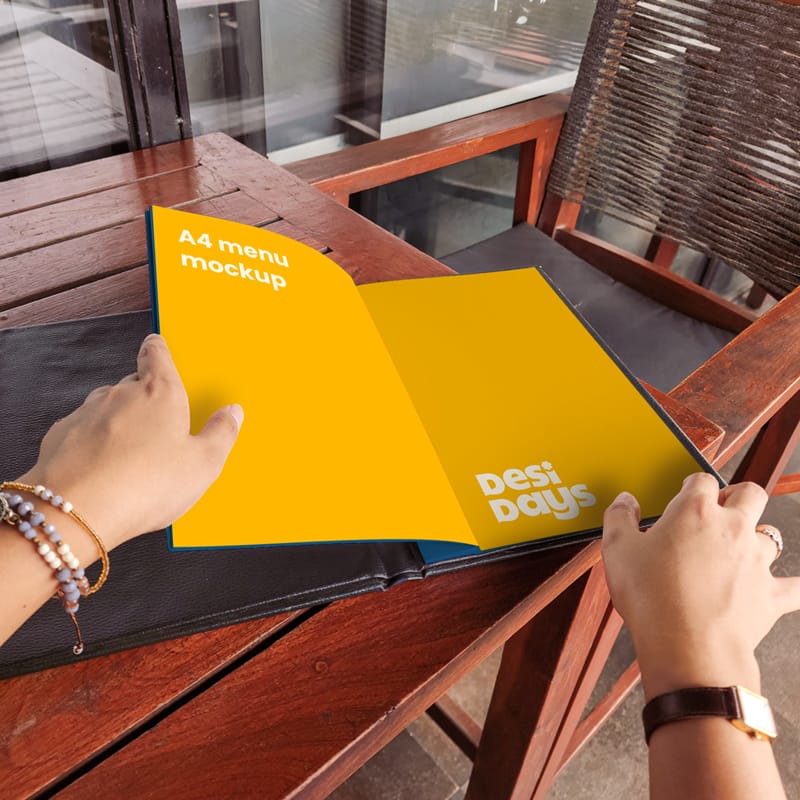 Flipping a Menu Mockup PSD