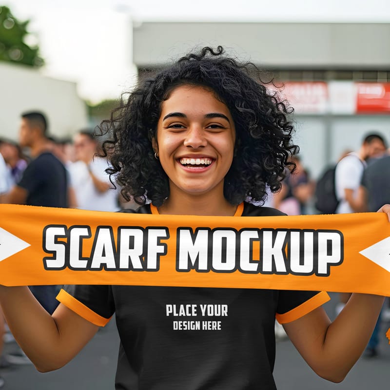 Football Soccer Scarf Mockup PSD