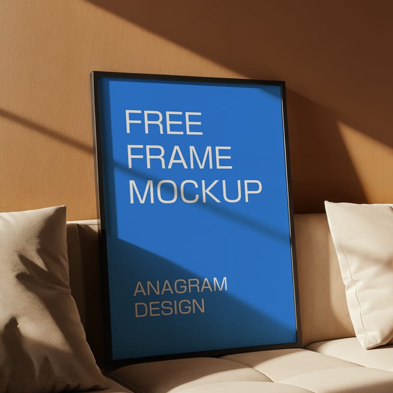 Frame on a Sofa Mockup PSD