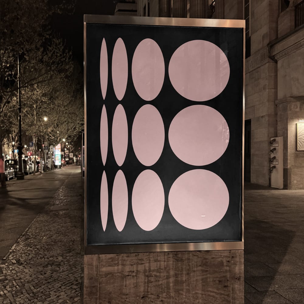 Free Berlin Nights Poster Mockup PSD