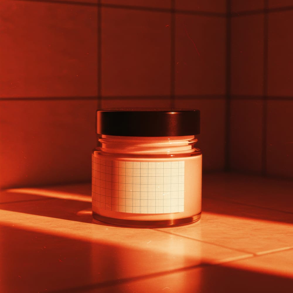 Free Cinematic Label Mockup for Cream Jar PSD