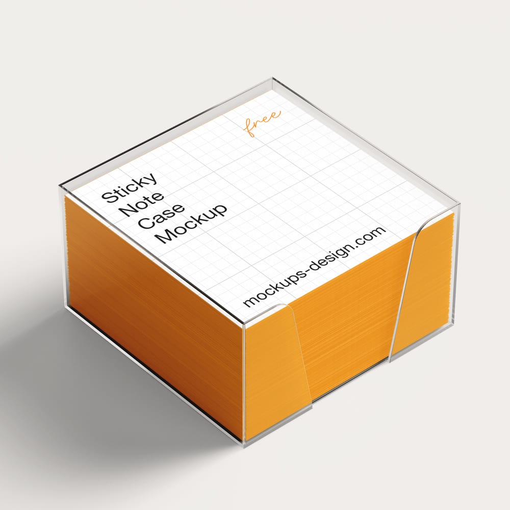 Free Clean Sticky Note Case Mockup PSD